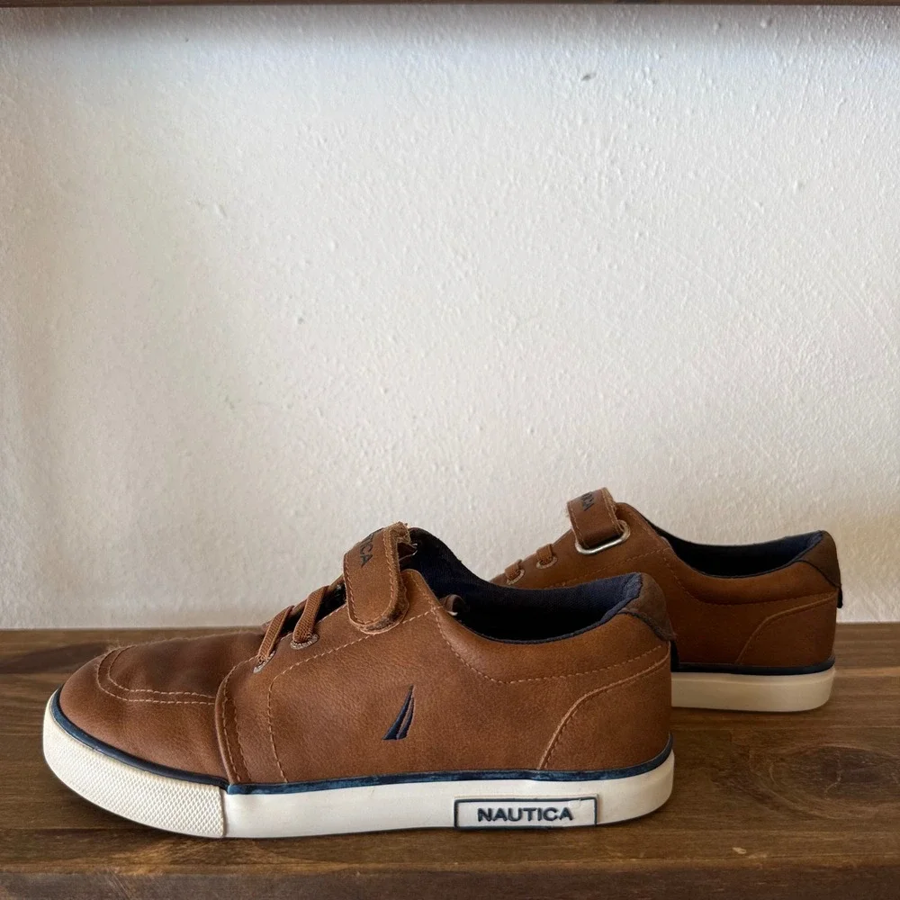 Nautica Berrian Toddler Brown Casual Sneakers Hook Loop Size 12